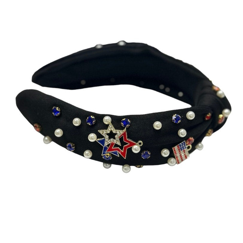 Jeweled Red White and Blue Headband Rhinestones