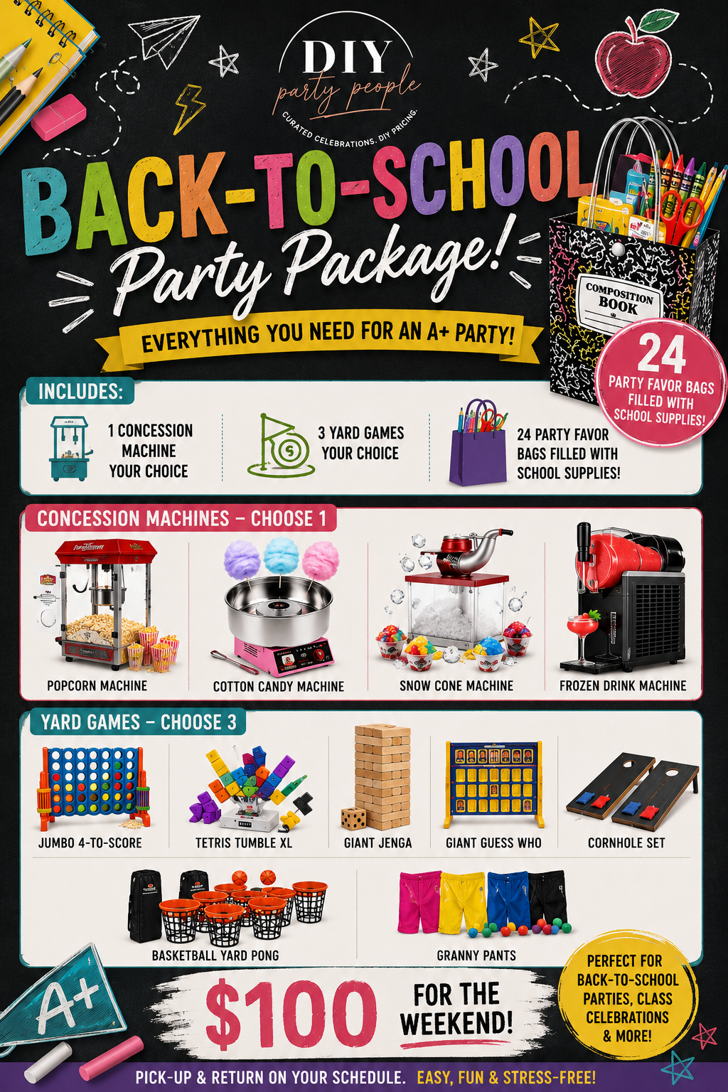 Back-to-School Party Package