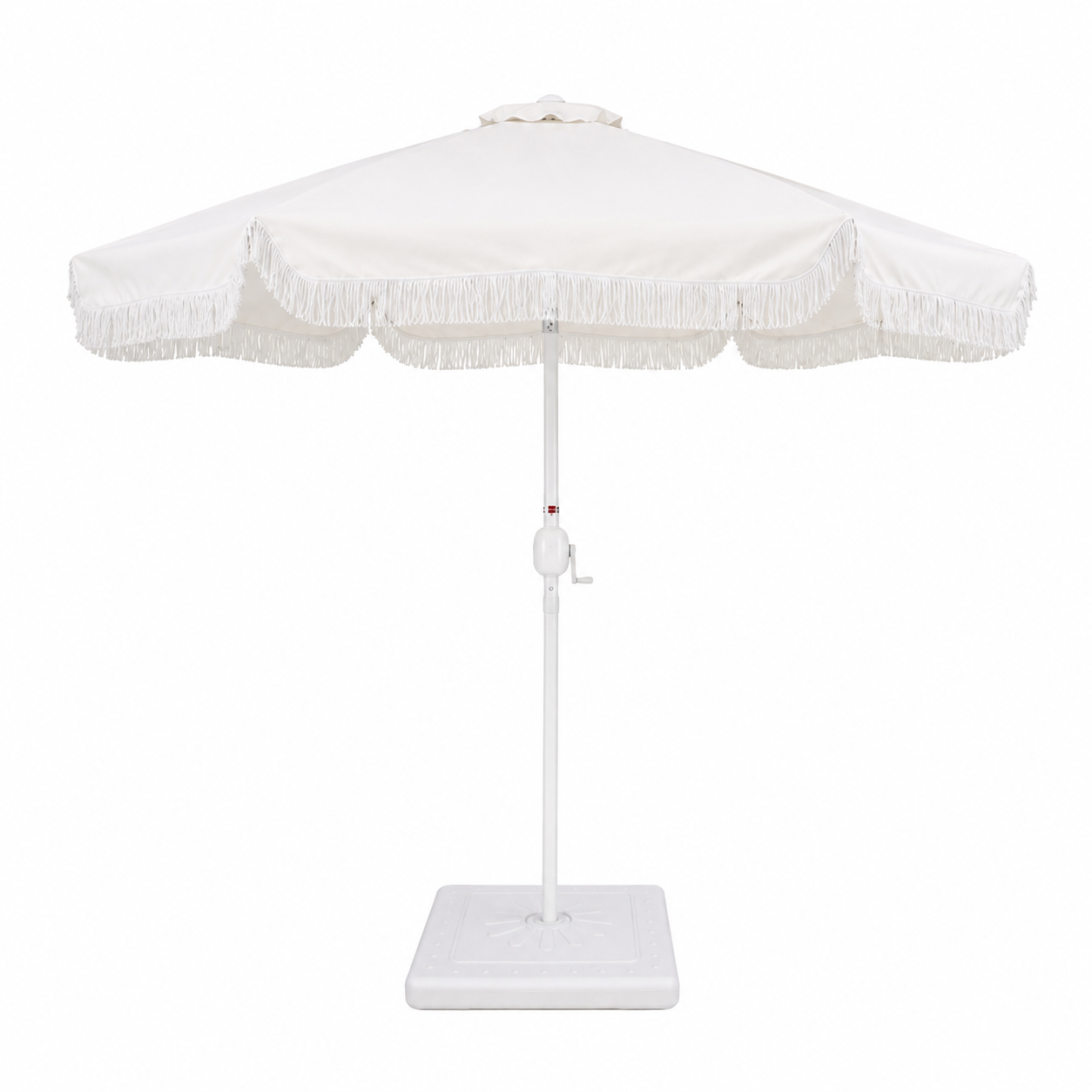 White Fringe Umbrella Rental