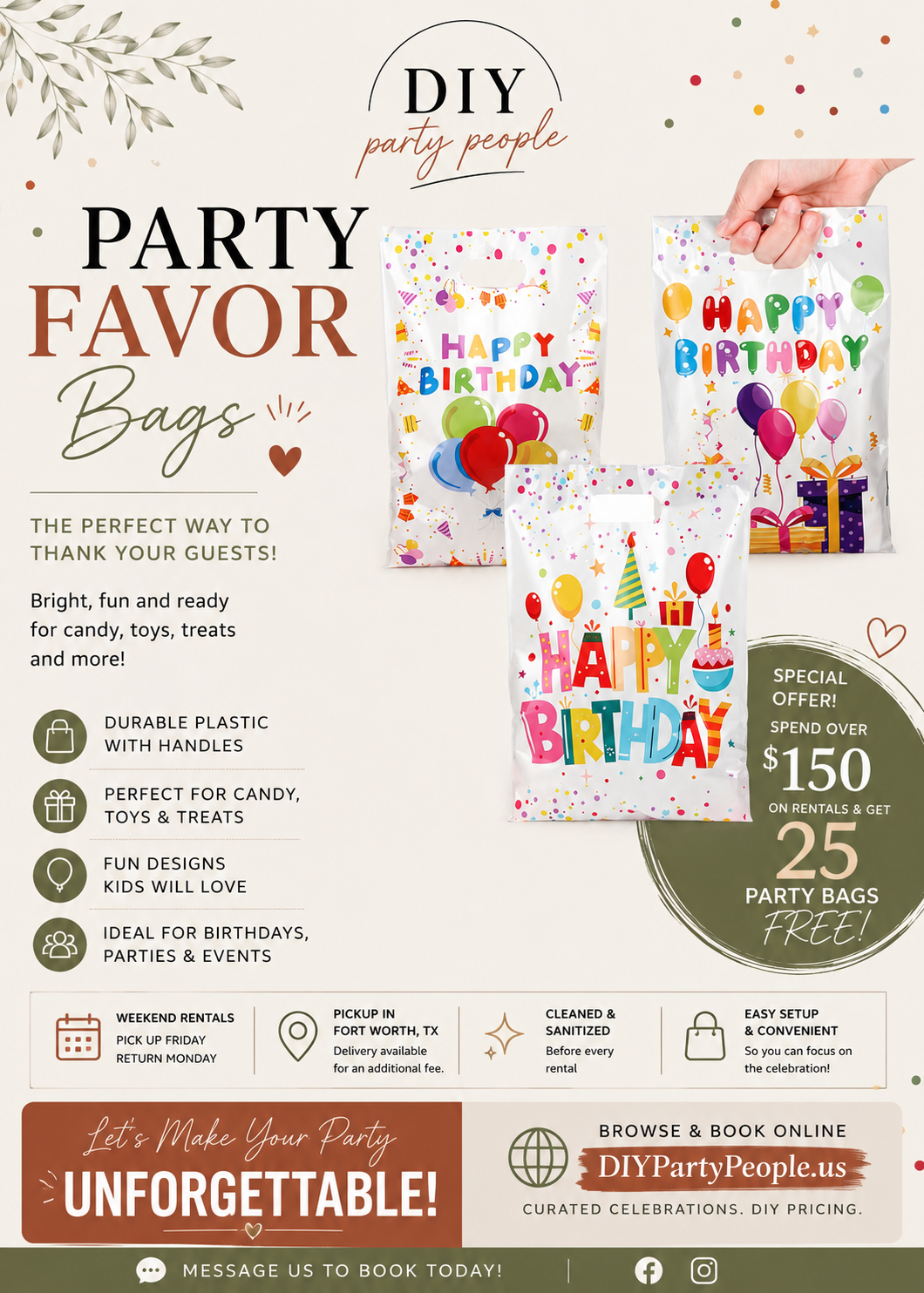 25 Free Party Favor Bags