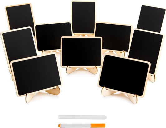 10 Pack Mini Chalkboards Signs with Easel Stand Rental