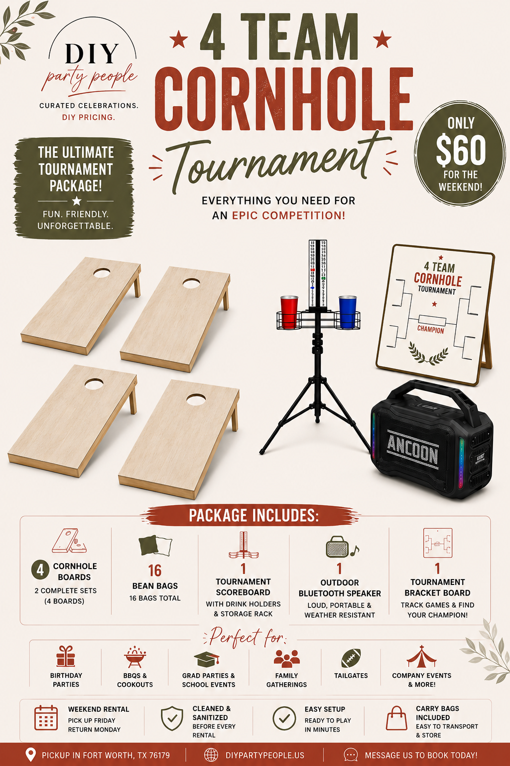 4 Team Cornhole Tournament