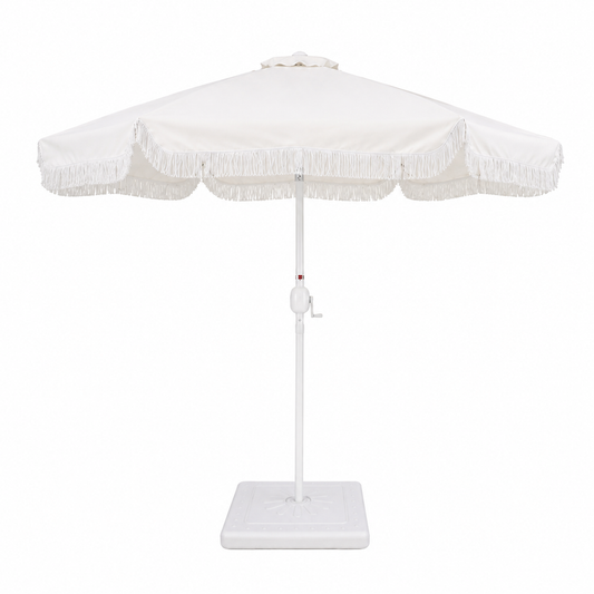 White Fringe Umbrella Rental